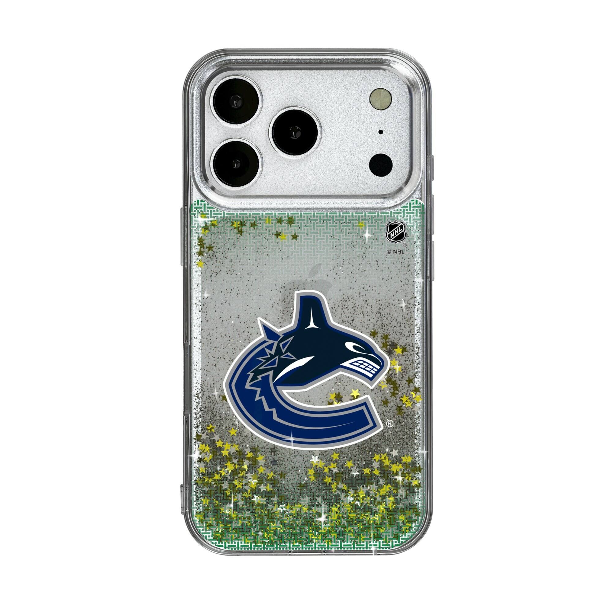 Keyscaper - NHL - Vancouver Canucks Linen Logo iPhone Glitter Case - 15 - Multicolor