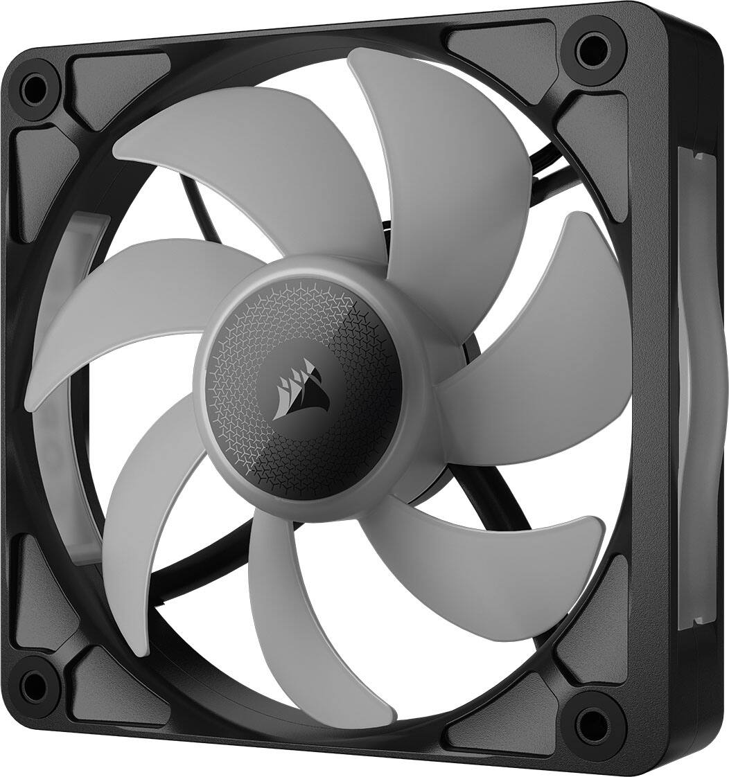Alt View 3. CORSAIR - iCUE LINK RX120 II RGB 120mm PWM Fans – Optimized for quiet operation – Up to 2,100 RPM – 8 RGB LEDs per fan - Black.