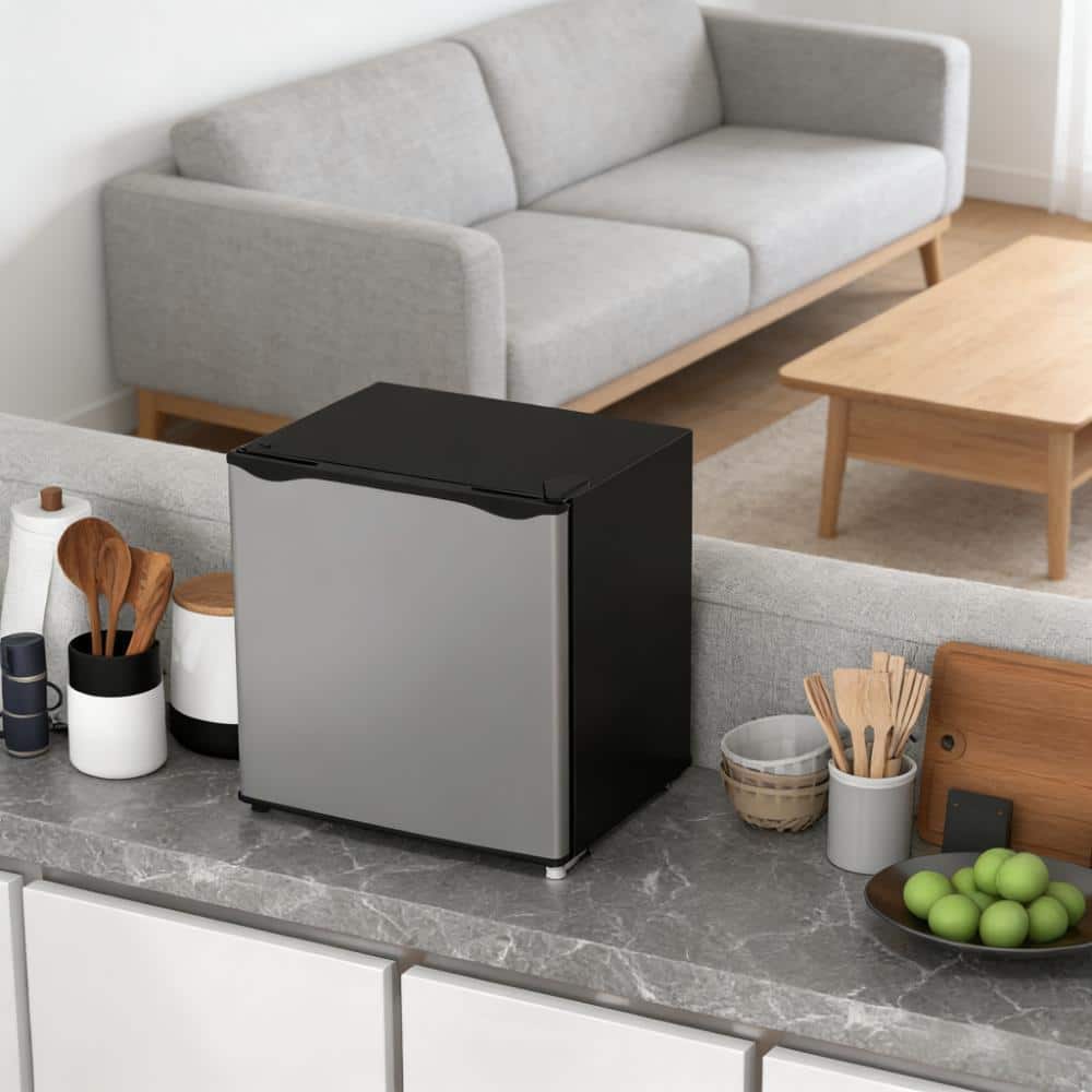 Akoasm - 1.1 cu. ft. Compact Upright Freezer Countertop Mini Freezer for Apartments, Dorms, RVs - Silver