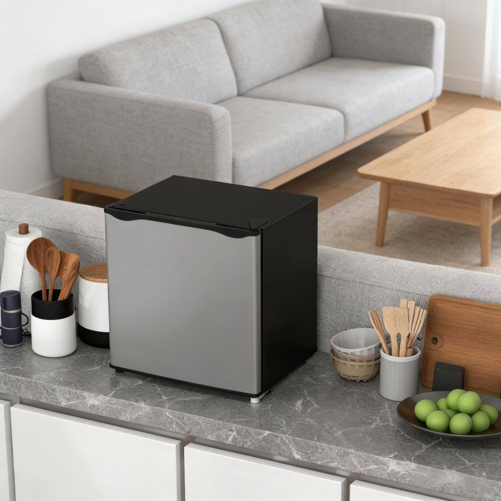 Front. Akoasm - 1.1 cu. ft. Compact Upright Freezer Countertop Mini Freezer for Apartments, Dorms, RVs-Silver - Silver.