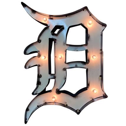 Front. Imperial - Detroit Tigers 18'' x 25'' Logo Recycled Metal Sign - Multicolor.