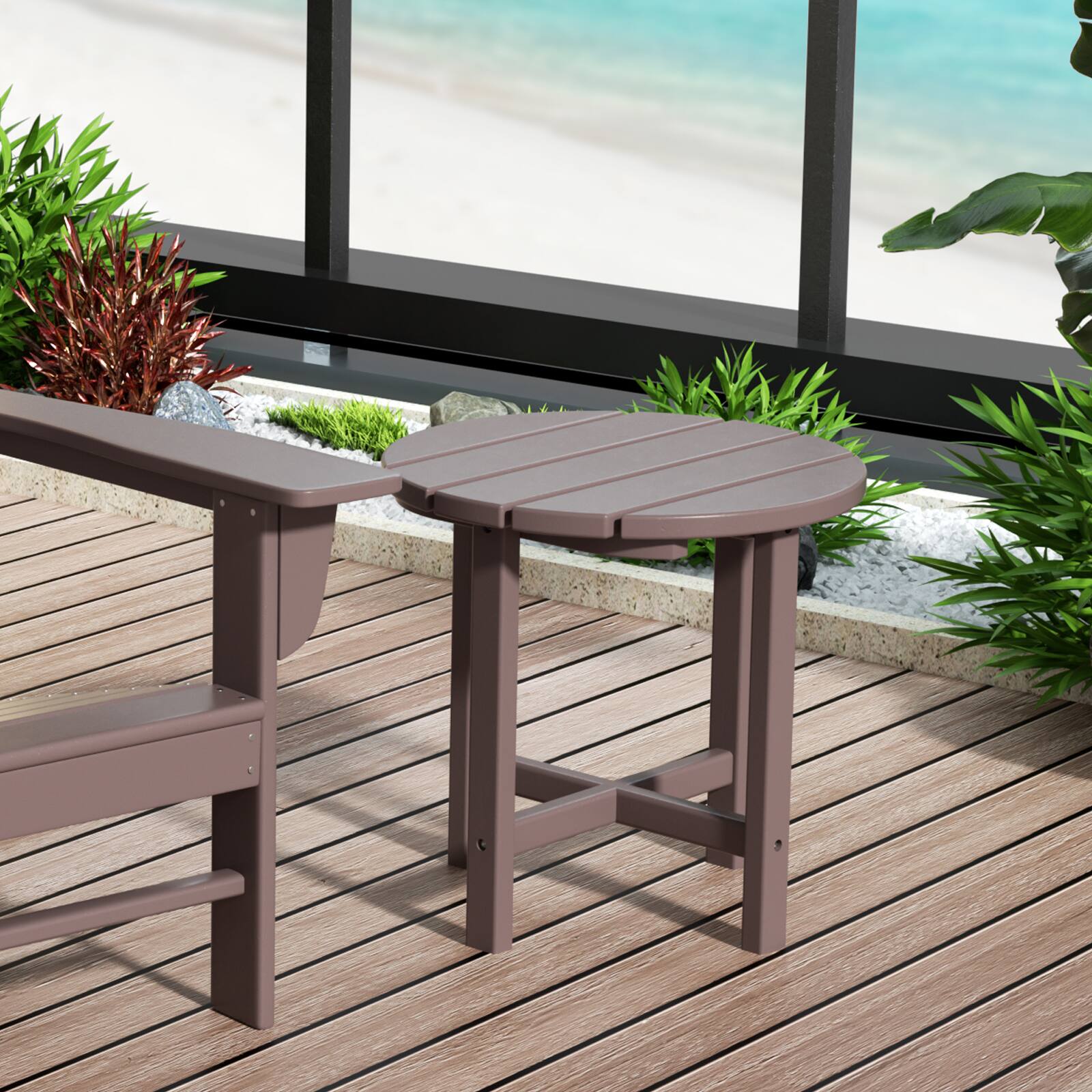 Alt View 9. WestinTrends - WestinTrends Malibu 3-Piece set Outdoor / Patio rocking chairs with a side table ( 2 seater ) - Dark Brown.