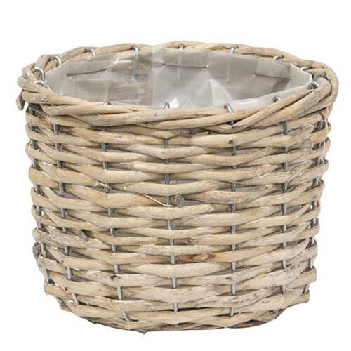 Back. BreeBe - 3/Set Graywashed Willow Planter Baskets - Natural.