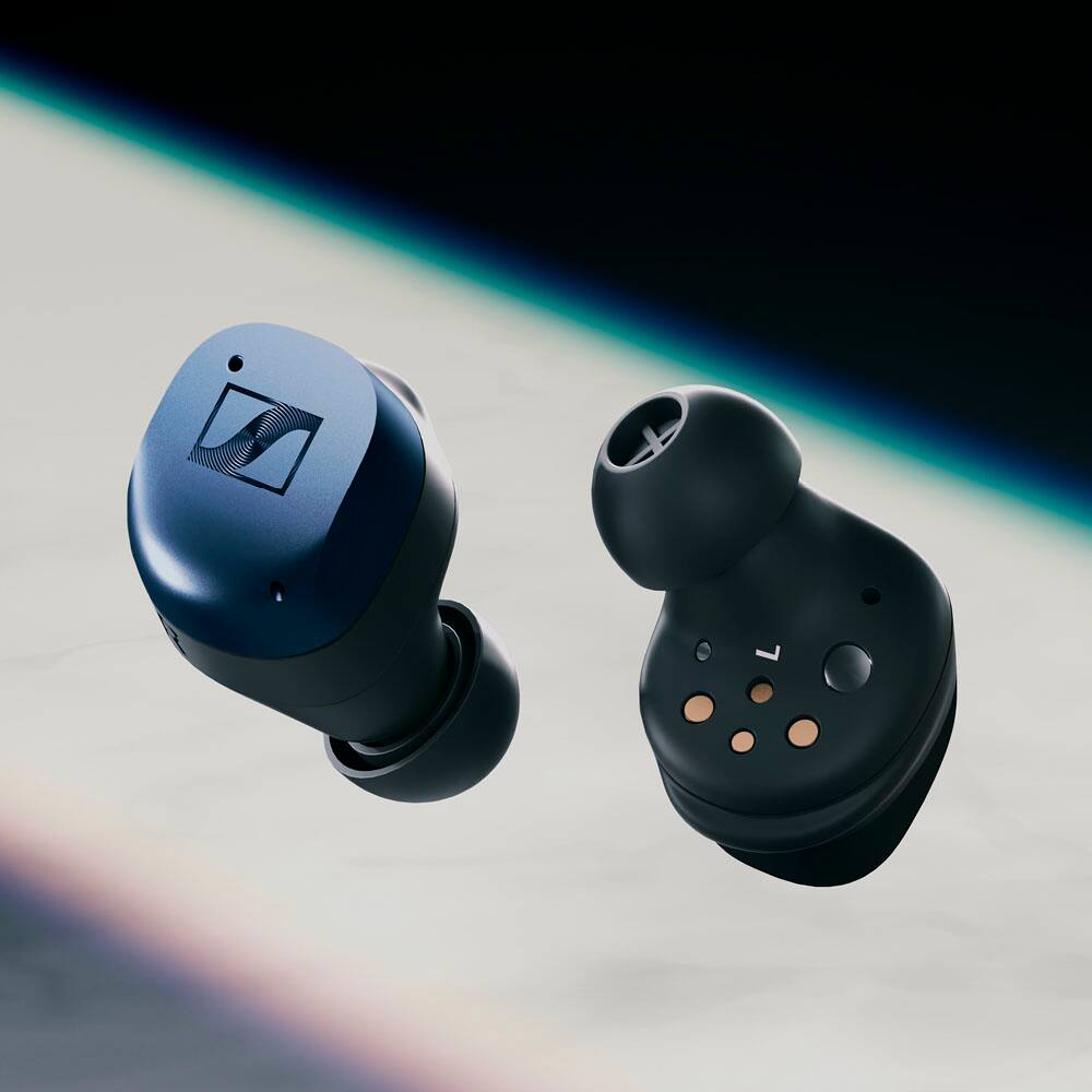 Left. Sennheiser - MOMENTUM True Wireless 4 Earbuds - Blue.