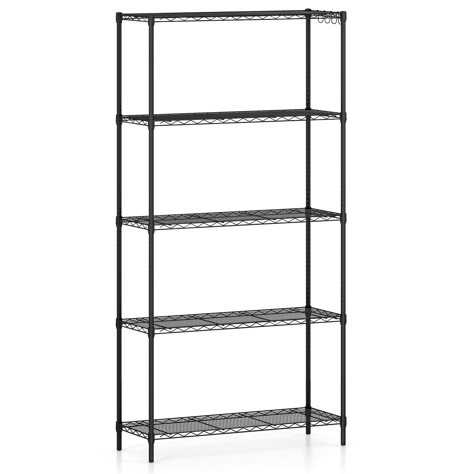 Alt View 9. Gymax - Gymax 2PCS 5-Tier Metal Storage Shelving Unit w/V-Shaped Wire Rack for Kitchen Garage - Black.