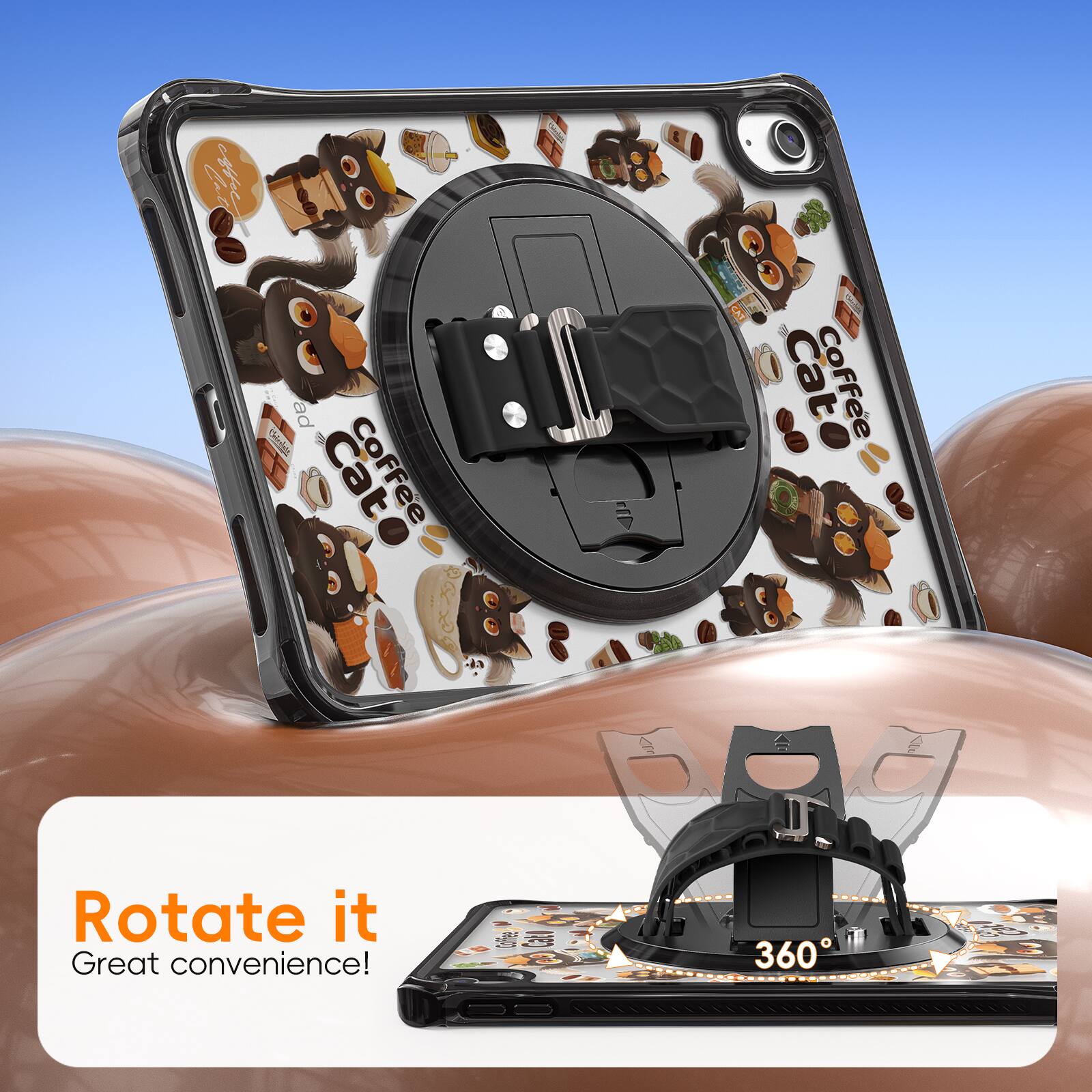 CAT ad Coffee  
PO  
Cat Coffee  
Rotate it  
Great convenience!  
360