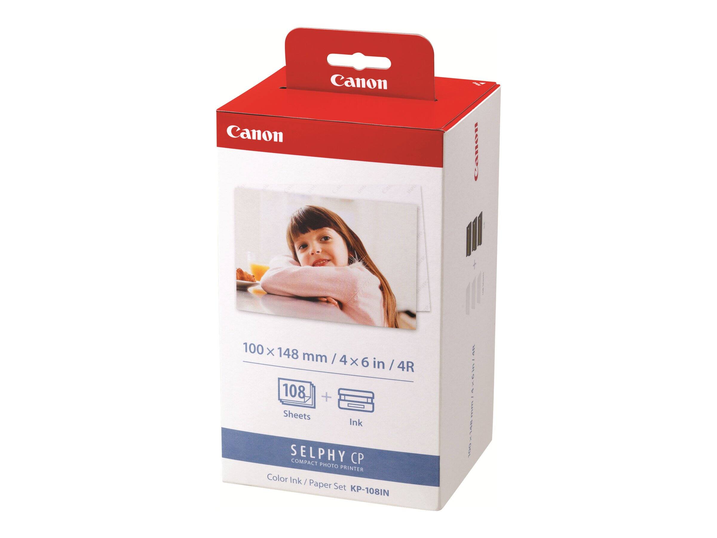 Canon Canon Callon 1 100 X 148 mm / 4x 4 X 6 in / 4R 108 + Sheets Ink . d 1ASPER SELPHY COMPACT P PHOTO PRINTER Color Ink  Paper Set K-108IN