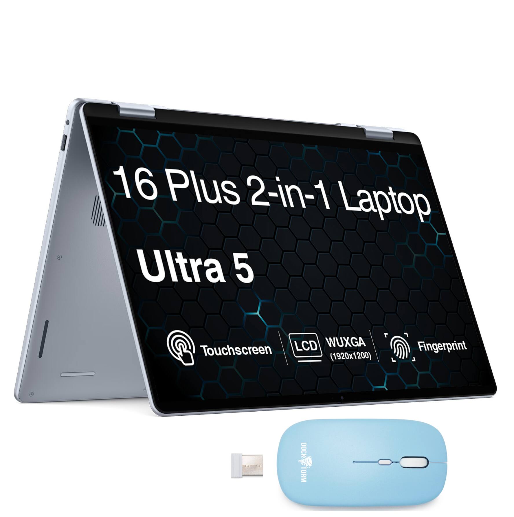 16 Plus 2-in-1 Laptop  
Ultra 5  
LCD WUXGA (1920x1200)  
Touchscreen  
Fingerprint  
Dock
