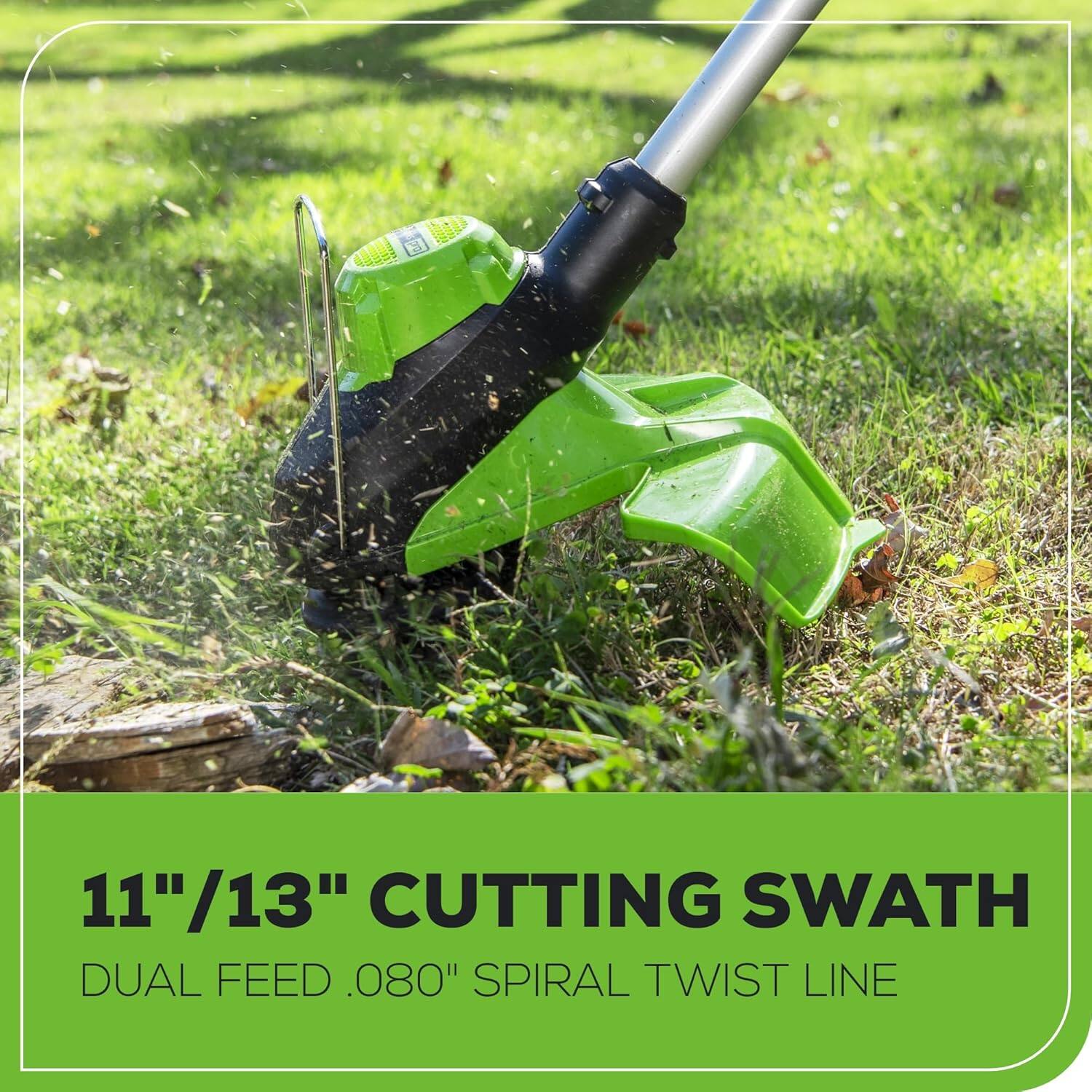 11"/13" CUTTING SWATH  
DUAL FEED .080" SPIRAL TWIST LINE