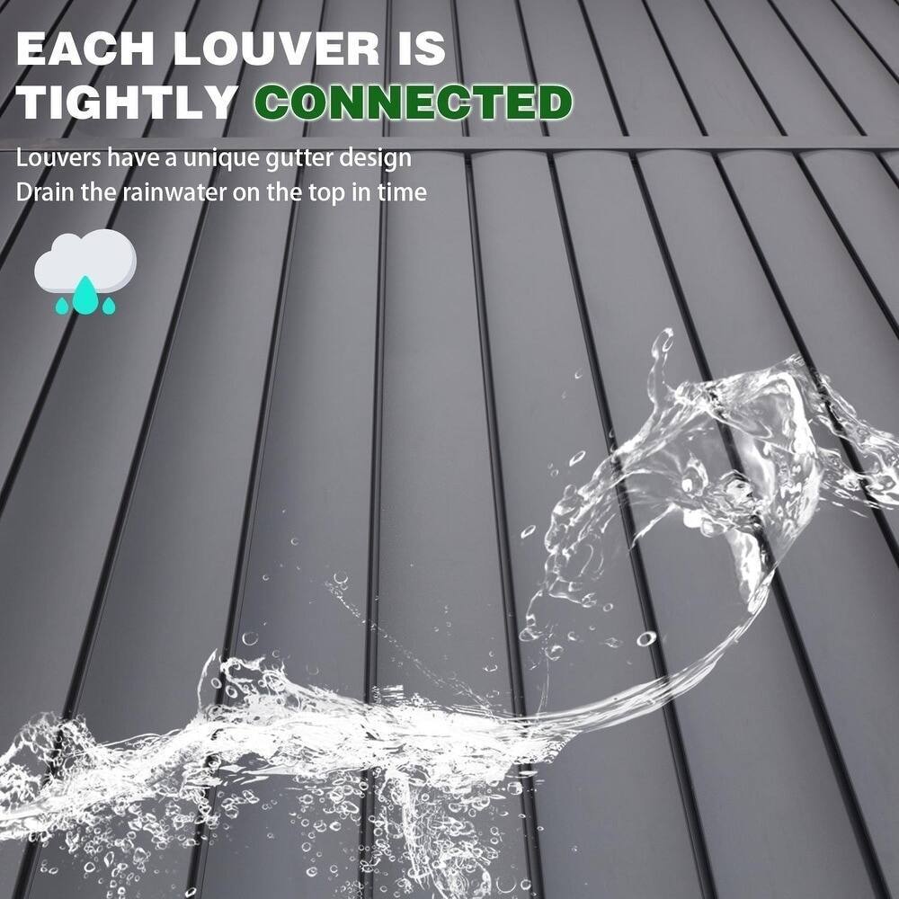 EACH LOUVER IS TIGHTLY CONNECTED
Louvers have a unique gutter design
Drain the rainwater on the top in time