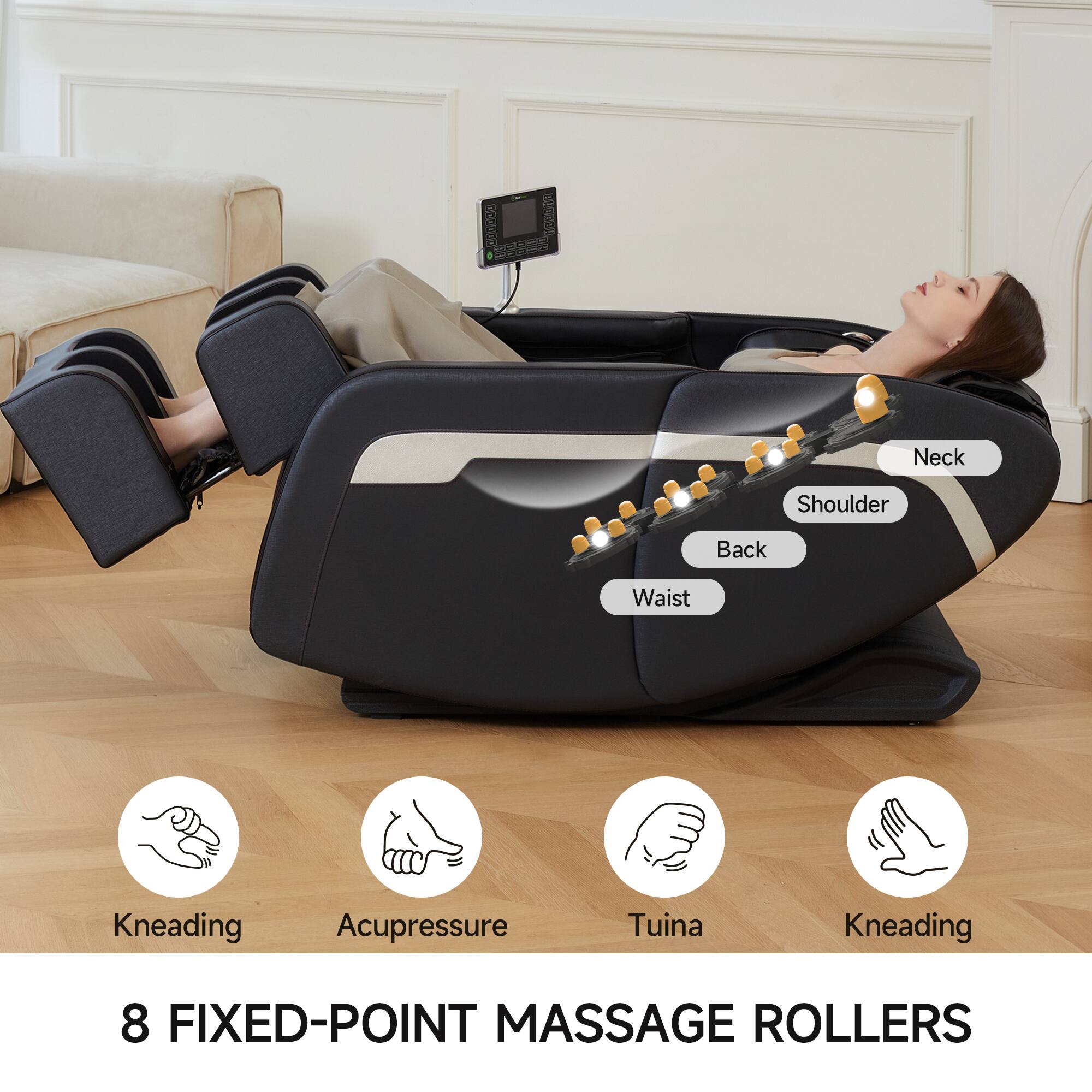 P088d8 EA Neck Shoulder Back Waist Kneading Acupressure Tuina Kneading 8 FIXED-POINT MASSAGE ROLLERS

Neck  
Shoulder  
Back  
Waist  

Kneading  
Acupressure  
Tuina  
Kneading  

8 FIXED-POINT MASSAGE ROLLERS