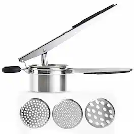 Luminuxe - 15oz Potato Ricer, Heavy Duty Stainless Steel Potato Masher and Ricer, Nonslip Handle