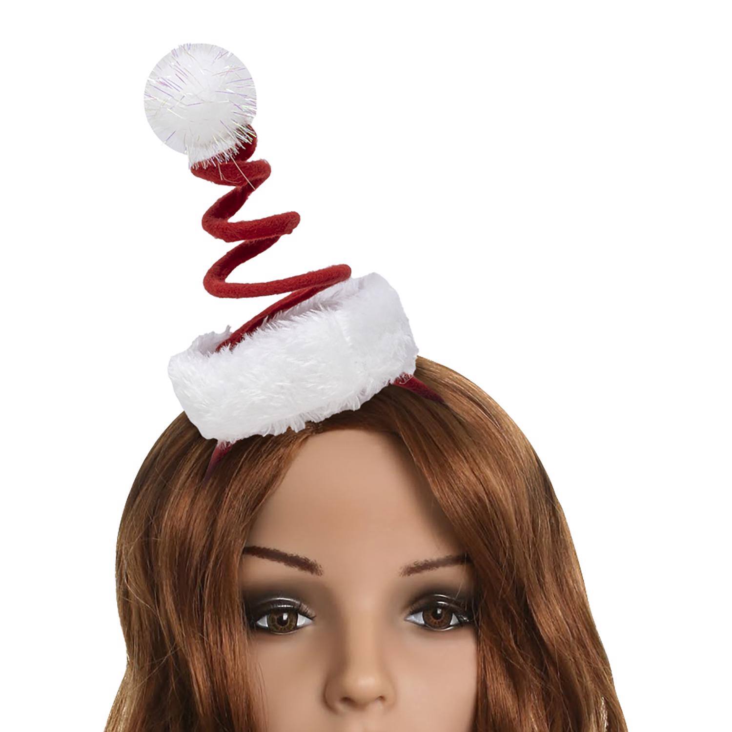 Angle. Dyno - Dyno 9.25 in. Spiral Hat w/pom Headband 1 pk (Case of 12) - Red|White.