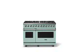 Viking - 48"W. 8 Burner Pro 5 Series 7.3Cu. Ft. Freestanding Sealed LP Dual Fuel Convection Range/Griddle - Splash - Splash
