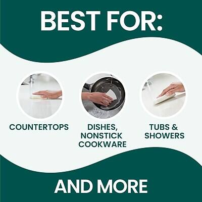 BEST FOR:

- COUNTERTOPS
- DISHES, NONSTICK COOKWARE
- TUBS & SHOWERS

AND MORE