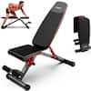 Front. HARISON - HARISON Foldable Adjustable Weight Bench for Home Gym, Workout Bench Press with Leg Extension(BB608G) - black.