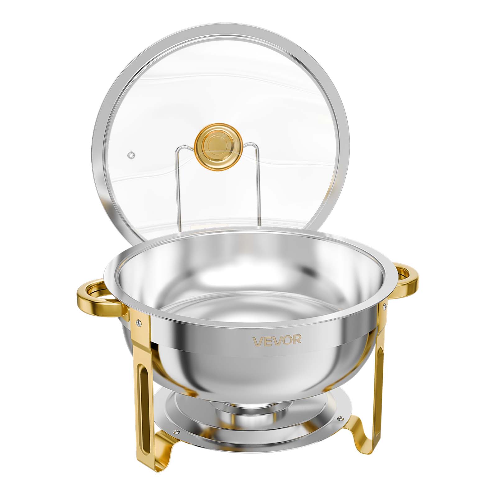 Alt View 5. VEVOR - 4 Packs Chafing Dishes for Buffet Set, 6QT Stainless Steel Chafer, for Banquet Party Wedding Catering Event - Silver.