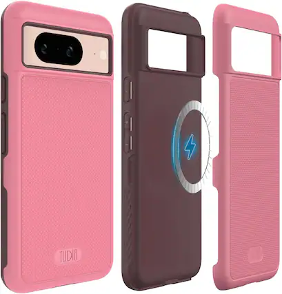Front. TUDIA - TUDIA MergeGrip for Google Pixel 8 Case 2023 Magsafe Compatible - Smokey Pink - Magnetic Smokey Pink.