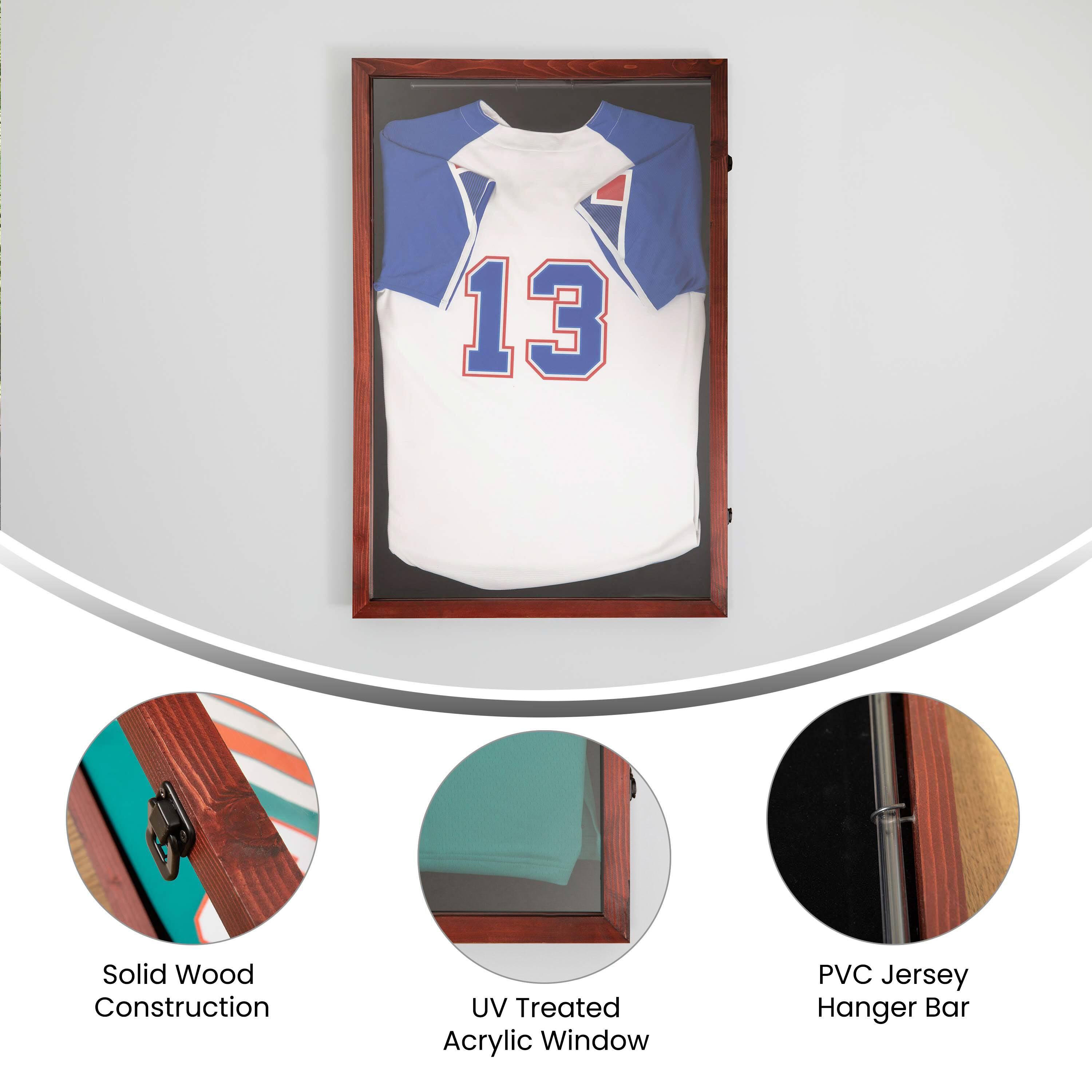 13 Solid Wood Construction UV Treated Acrylic Window PVC Jersey Hanger Bar