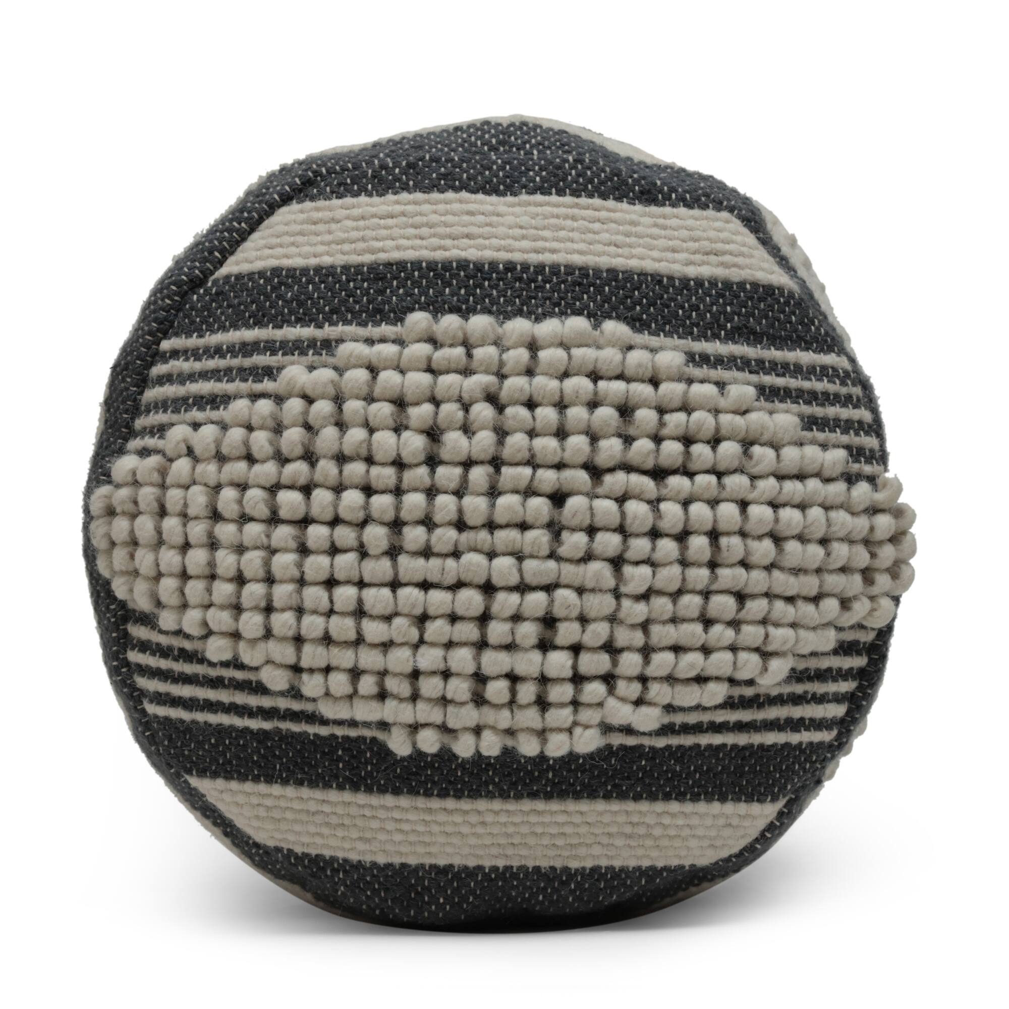 Alt View 2. GOODSILO - Handcrafted Fabric Cylindrical Pouf with Stylish Design and Durable Construction - Dawn Grey.