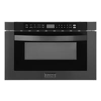 ZLINE - 24 in. 1.2 cu. ft. Built-in Microwave Drawer - Black Stainless Steel - Front_Zoom