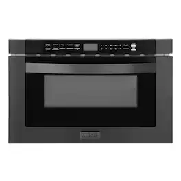 ZLINE - 24 in. 1.2 cu. ft. Built-in Microwave Drawer - Black Stainless Steel