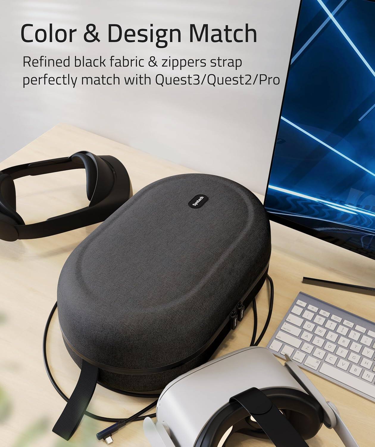 Color & Design Match

Refined black fabric & zippers strap perfectly match with Quest3/Quest2/Pro