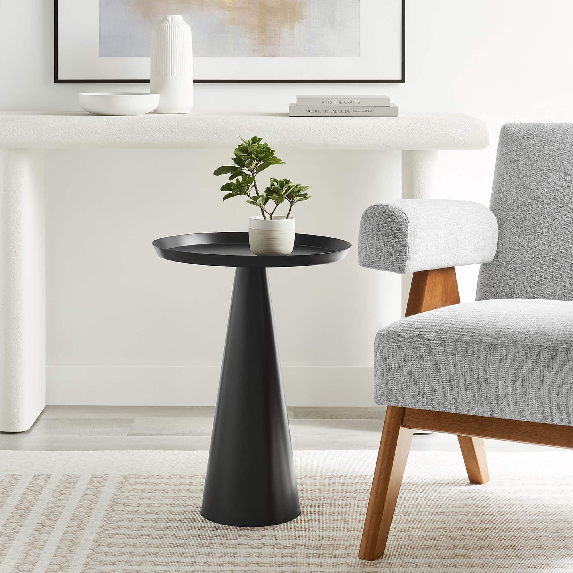 Maren Round Side Table by Modway - Black