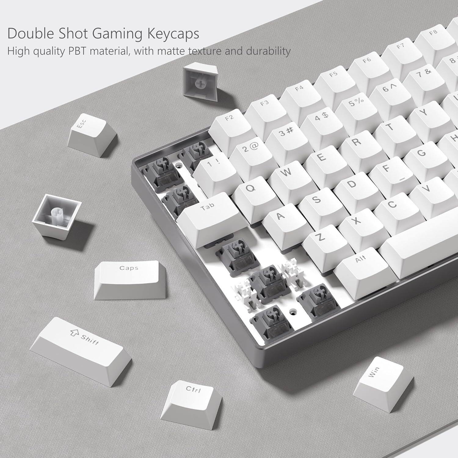 Double Shot Gaming Keycaps  
High quality PBT material, with matte texture and durability  

F4 F3 F2 Esc 3 # 2 a 1 ! W Q Tab A Caps F5 4 $ E S Z F6 5 % R D X Alt F7 6 ^ T F - C F8 7 & Y G V 8 H Shift Ctrl Win