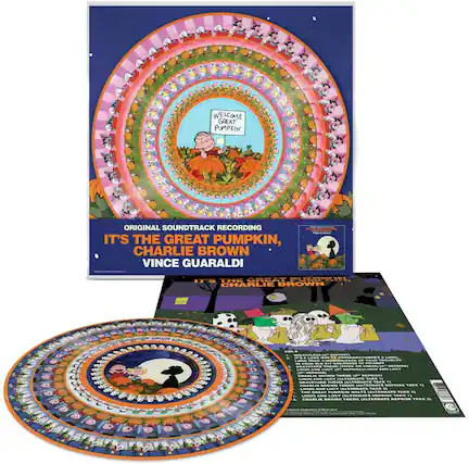 WELCOME GREAT PUMPKIN
ORIGINAL SOUNDTRACK RECORDING
IT'S THE GREAT PUMPKIN, CHARLIE BROWN
VINCE GUARALDI
IT'S THE GREAT PUMPKIN CHARLIE BROWN
LOES i.A.O.E o.
adds
N C.
CRESIN
E
CORLO WTS TWEMS ICENRII- SEPTISE
LO. ARO LUGY
T. COCE
WALTERILAT
ECC
SLTEOO.I.
BEPISE TARE
ERABLIS SROWS THEN.
IALTERILATE nEPEISE TME