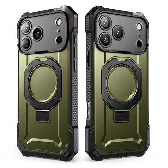 Left. SUPCASE - UB Grip Rugged MagSafe Case for iPhone 17 Pro – Heavy-Duty Protection with Magnetic Charging Support - Dark Green.