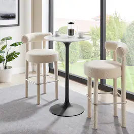 Modway - Lippa Round Artificial Marble Bar Table - Black White