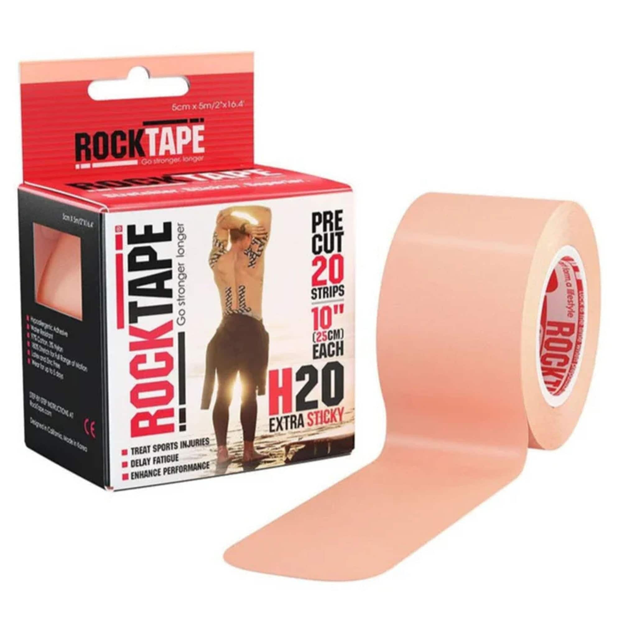"RockTape - Pre-Cut Extra-Sticky Tape, Twenty 10"" Strips - Beige" price history on PriceWatchPro