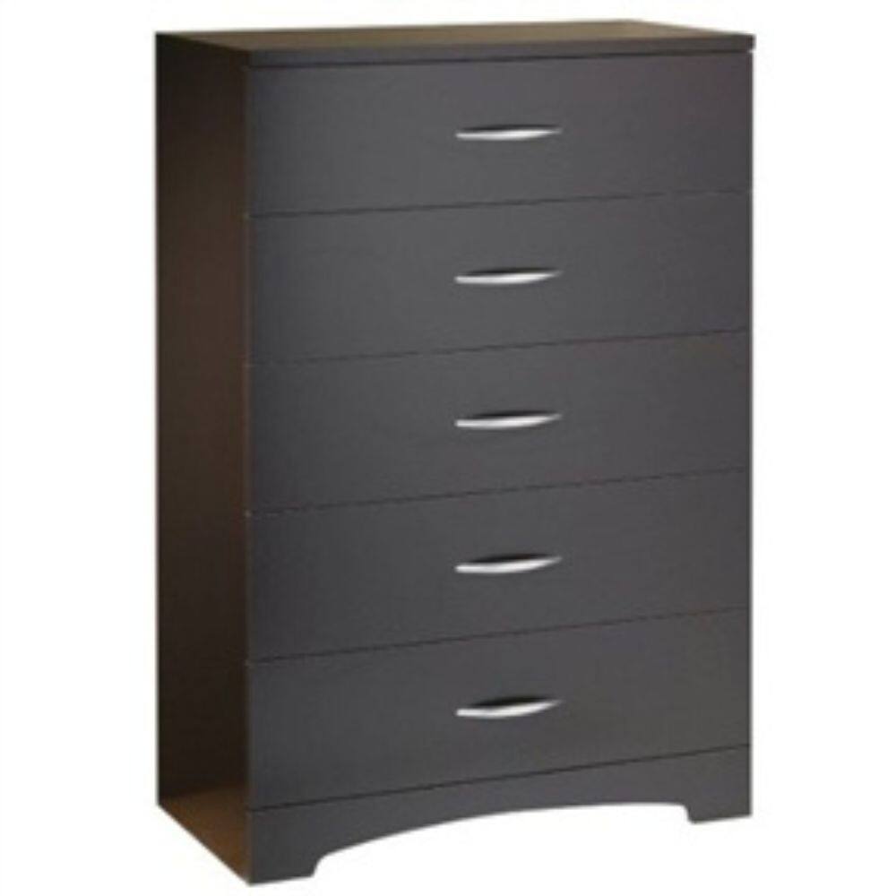 Hivvago - Modern 5 Drawer Bedroom Chest - Chocolate Brown