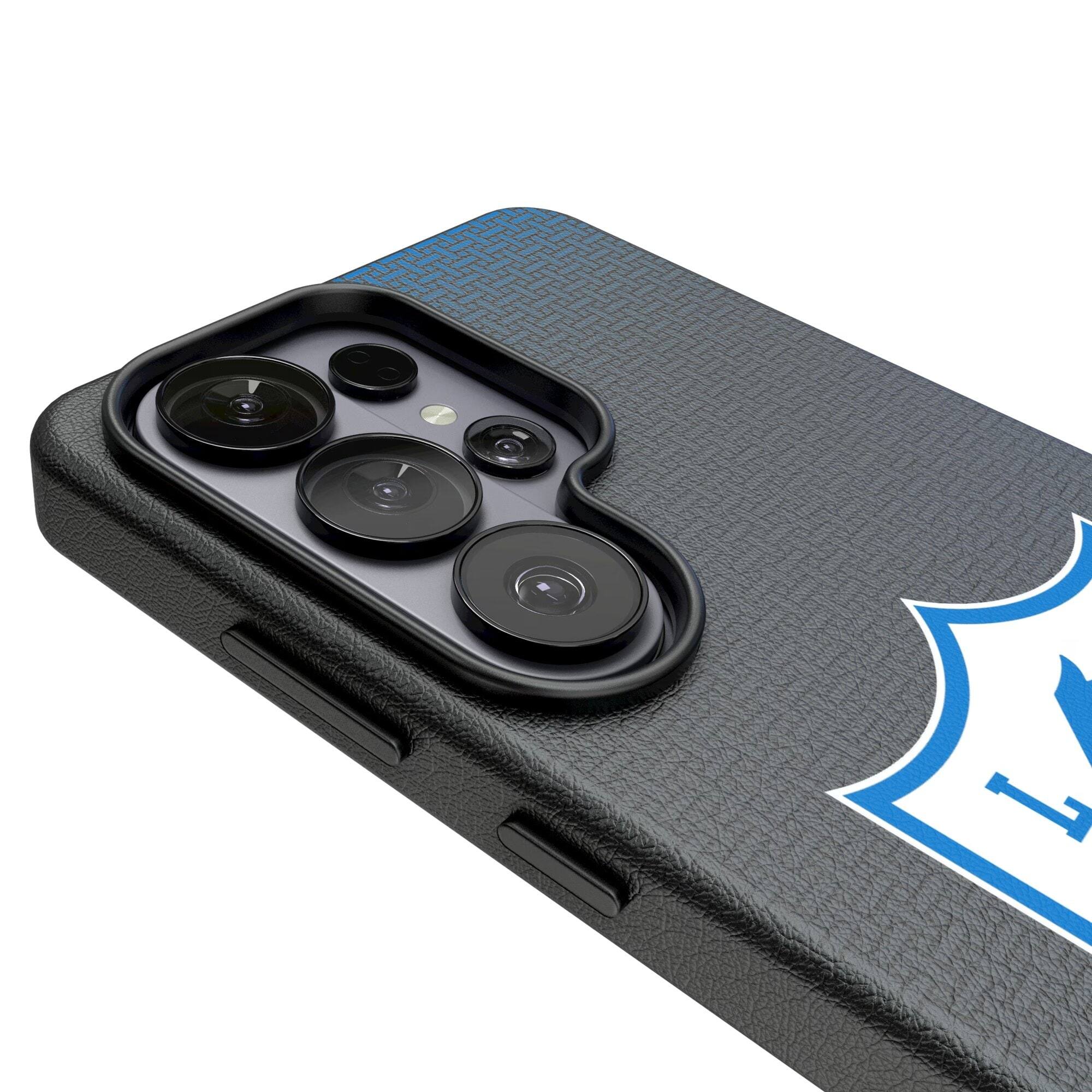 Alt View 2. Keyscaper - Los Angeles Chargers Historic Collection 1961-1973 Galaxy Magnetic Bump Case - S25 Ultra - Black.
