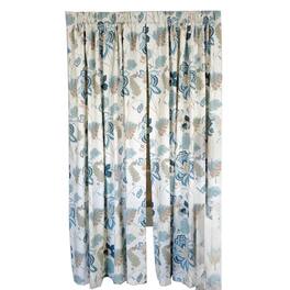 RLF Home - Samanta Window Treatment 100% Cotton High-Quality Decorator Fabric Fully Lined Curtain Panels 100" X 96" - Blue