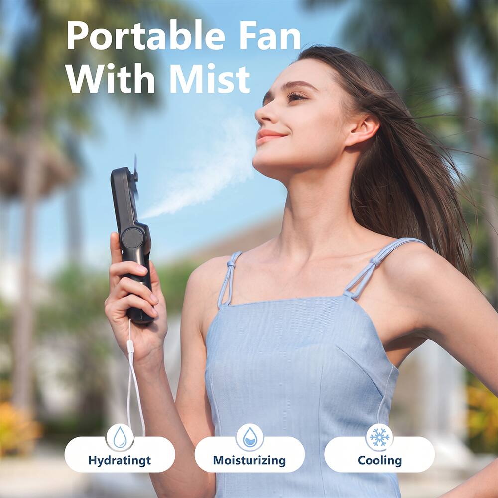 Portable Fan With Mist  
Hydrating  
Moisturizing  
Cooling