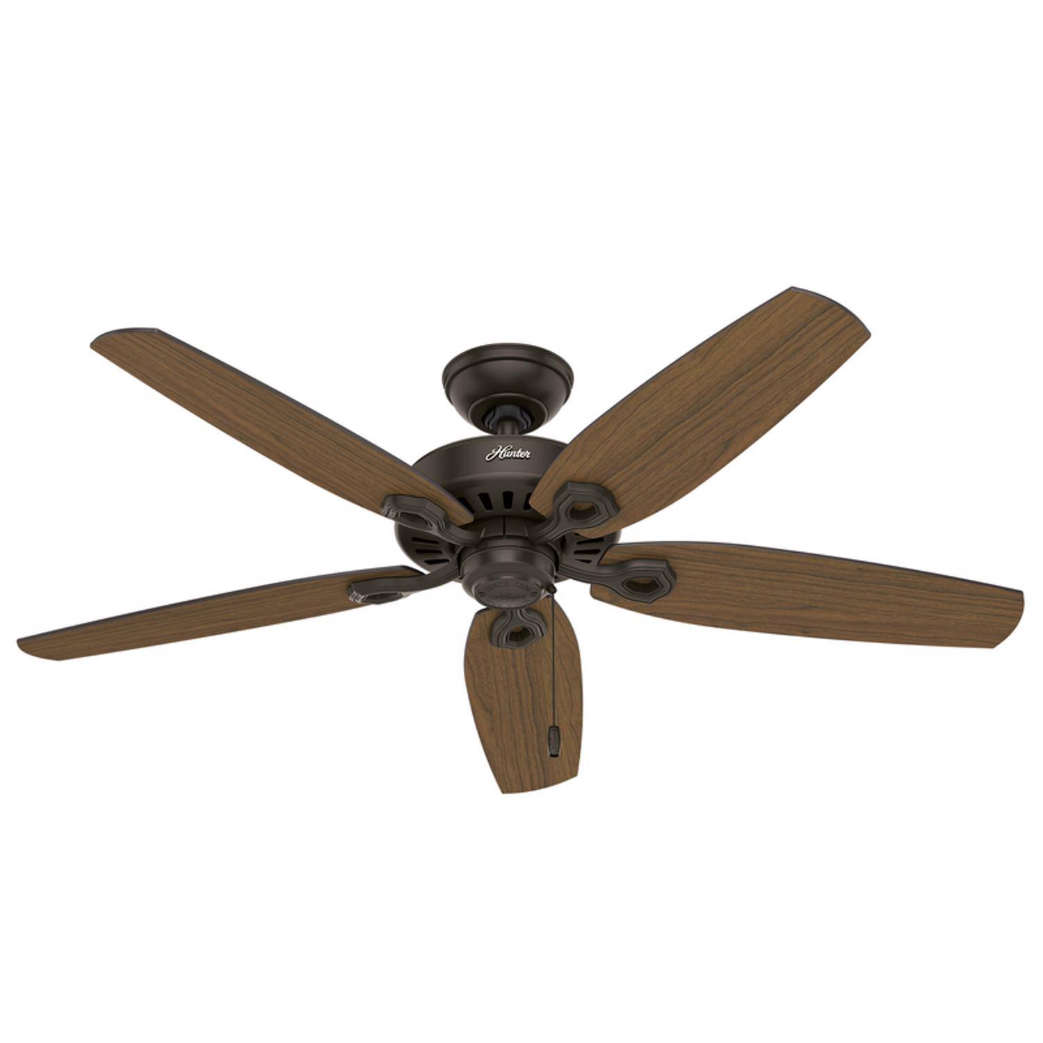 Angle. Hunter - Hunter Builder Elite 52 in. New Bronze Indoor and Outdoor Ceiling Fan.
