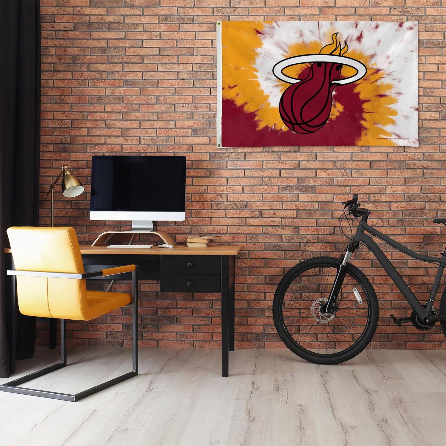 Alt View 3. Rico Industries - Miami Heat Bold Tie Dye Design 3x5 Indoor/Outdoor Banner Flag - Multi.