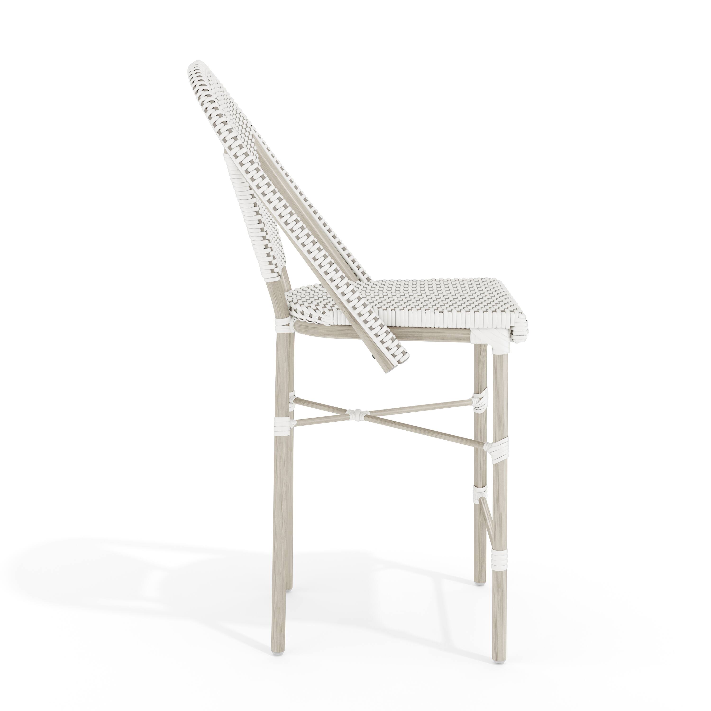 Alt View 8. Martha Stewart - Lily Pond All-Weather Stackable Patio Bistro Counter Stool - Gray & White/Gray Frame.