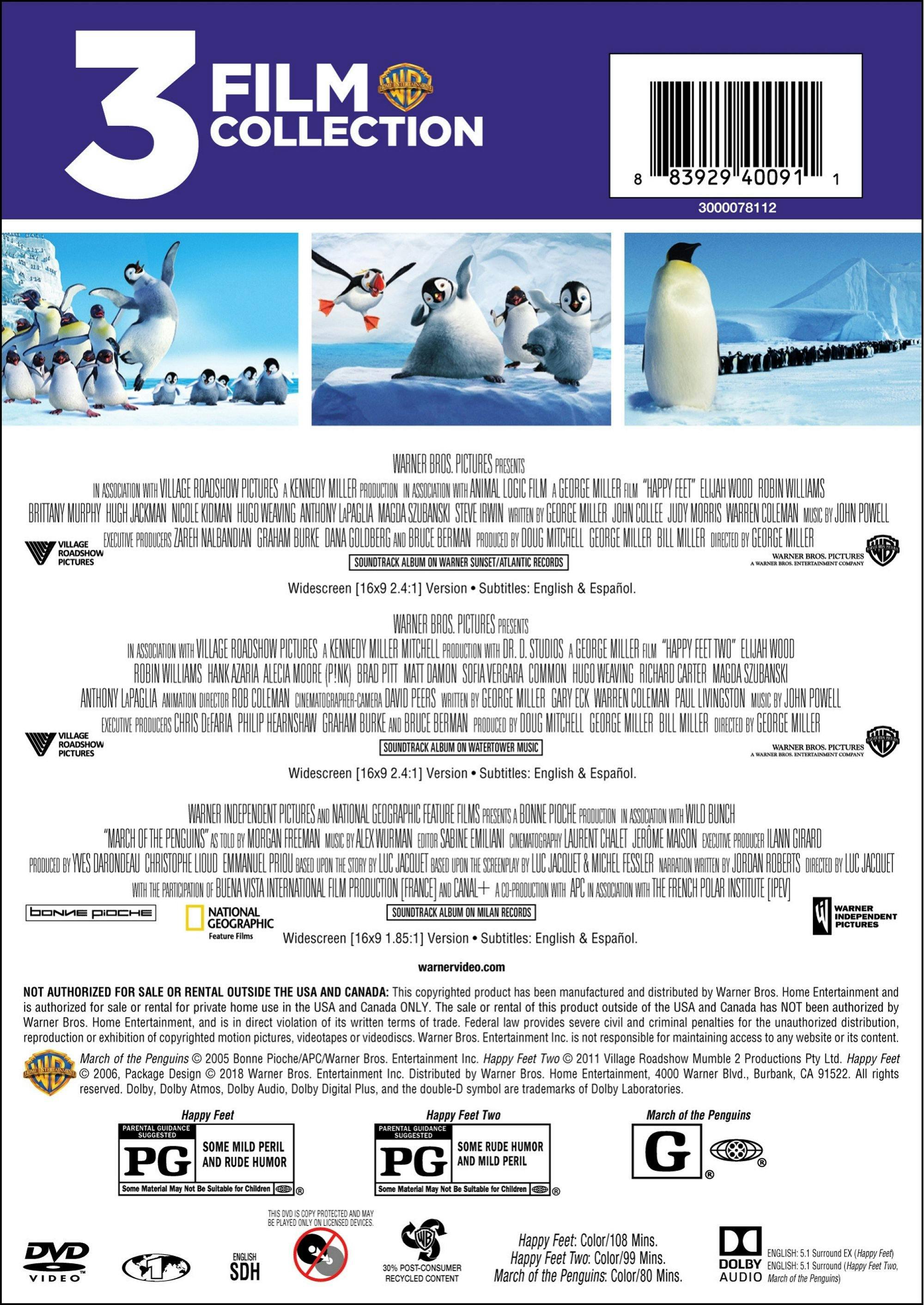 Angle. Happy Feet/Happy Feet 2/March of the Penguins (DVD Triple Feature) [DVD].