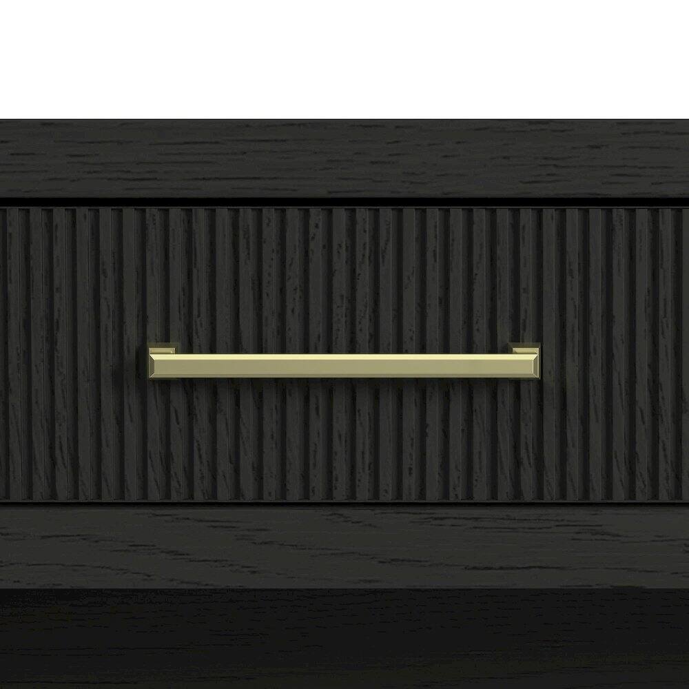 Alt View 1. Picket House Furnishings - Woodridge Sofa Table with Bottom Shelf in Black with Grain - Black With Grain.