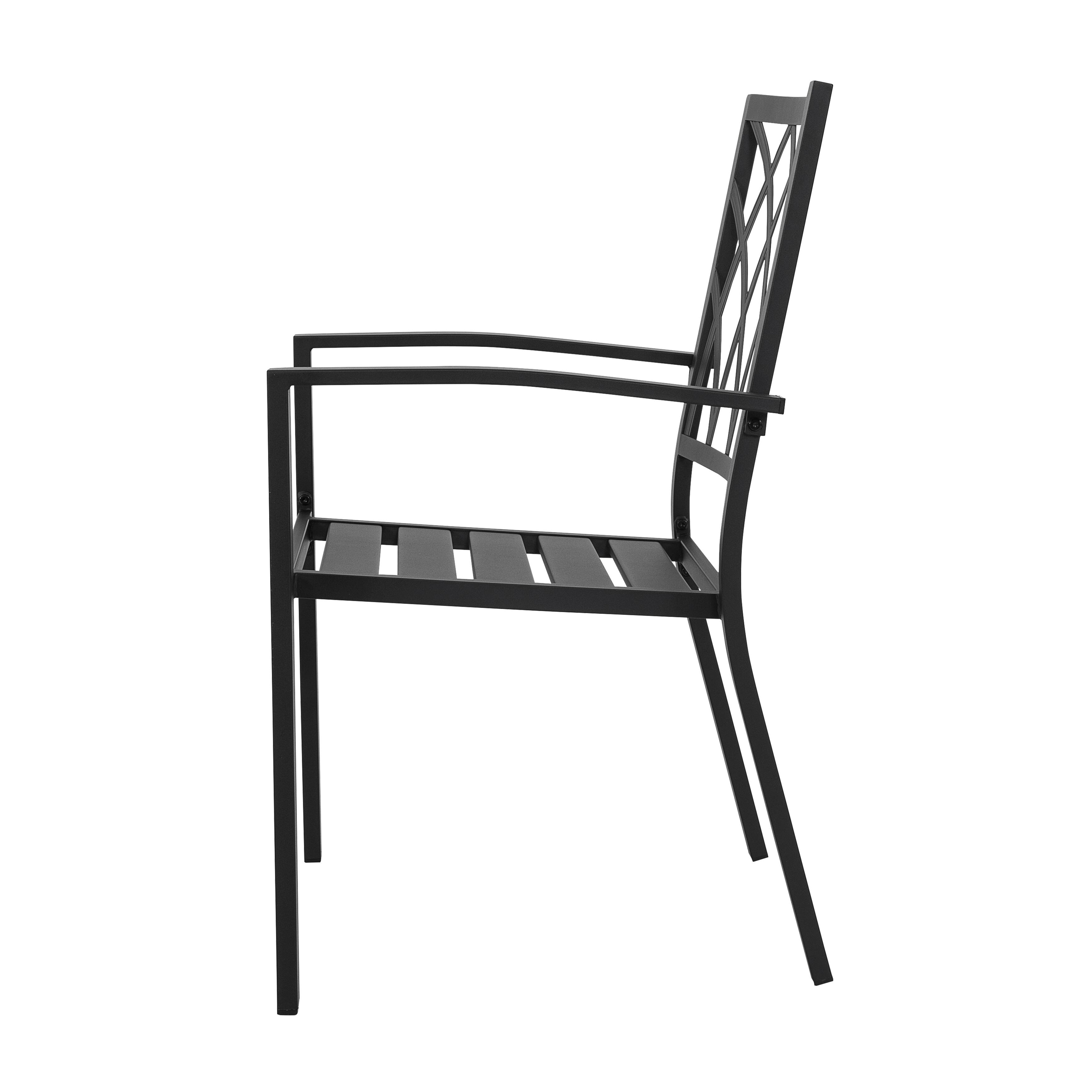 Alt View 7. Nuu Garden - Outdoor 4-Piece Patio Chair Set, Powder-coated Iron, Lattice Pattern - black.