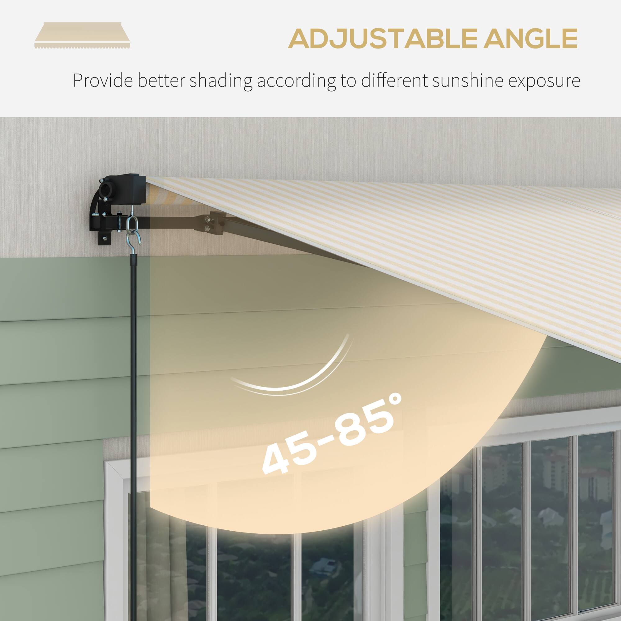 ADJUSTABLE ANGLE
Provide better shading according to different sunshine exposure
45-85°