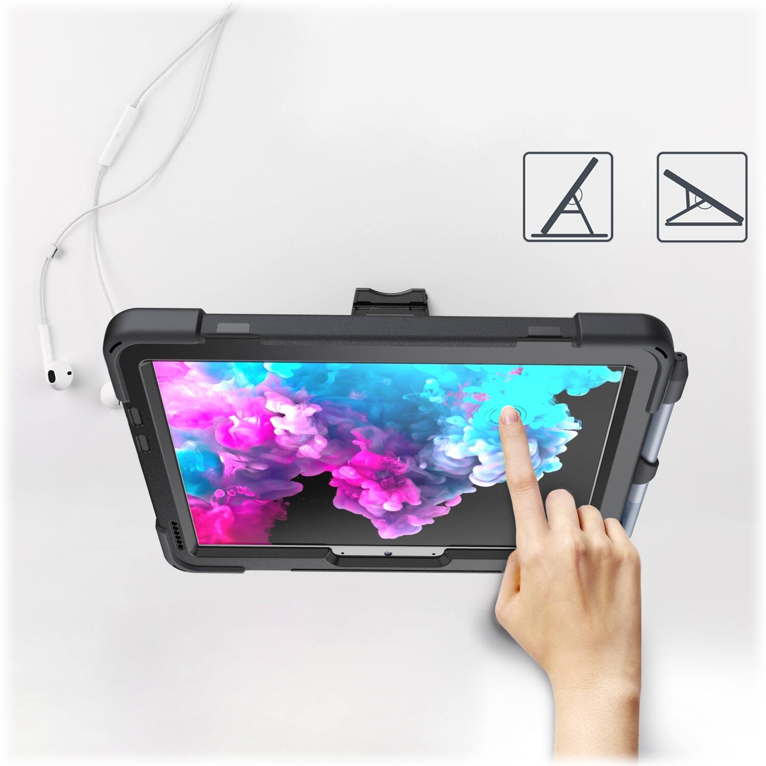 Alt View 14. SaharaCase - PROTECTION Hand Strap Series Case for Microsoft Surface Go 4 and Surface Go 3 - Black.