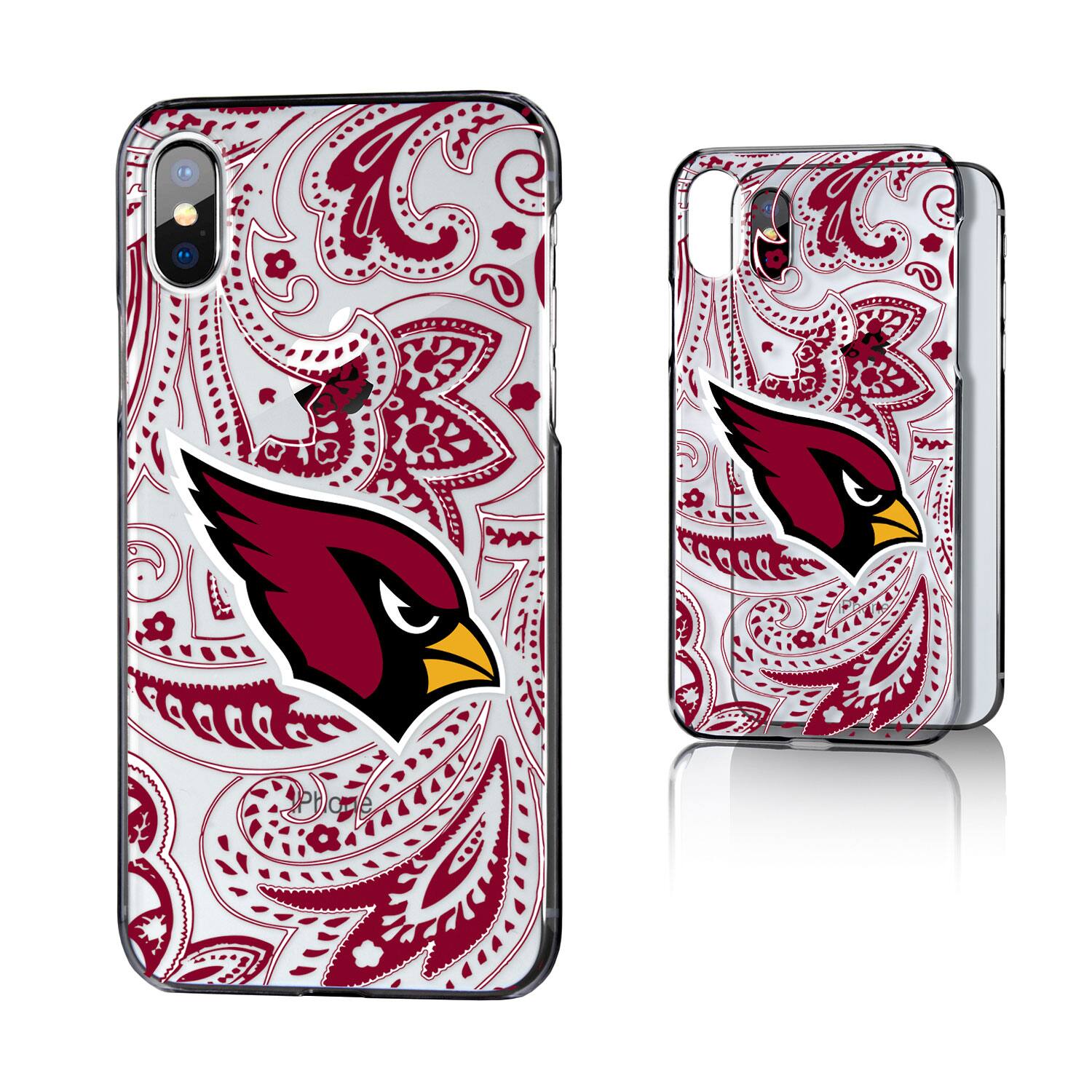 Alt View 2. Keyscaper - Arizona Cardinals iPhone Clear Paisley Design Case - 16 Plus - Multicolor.