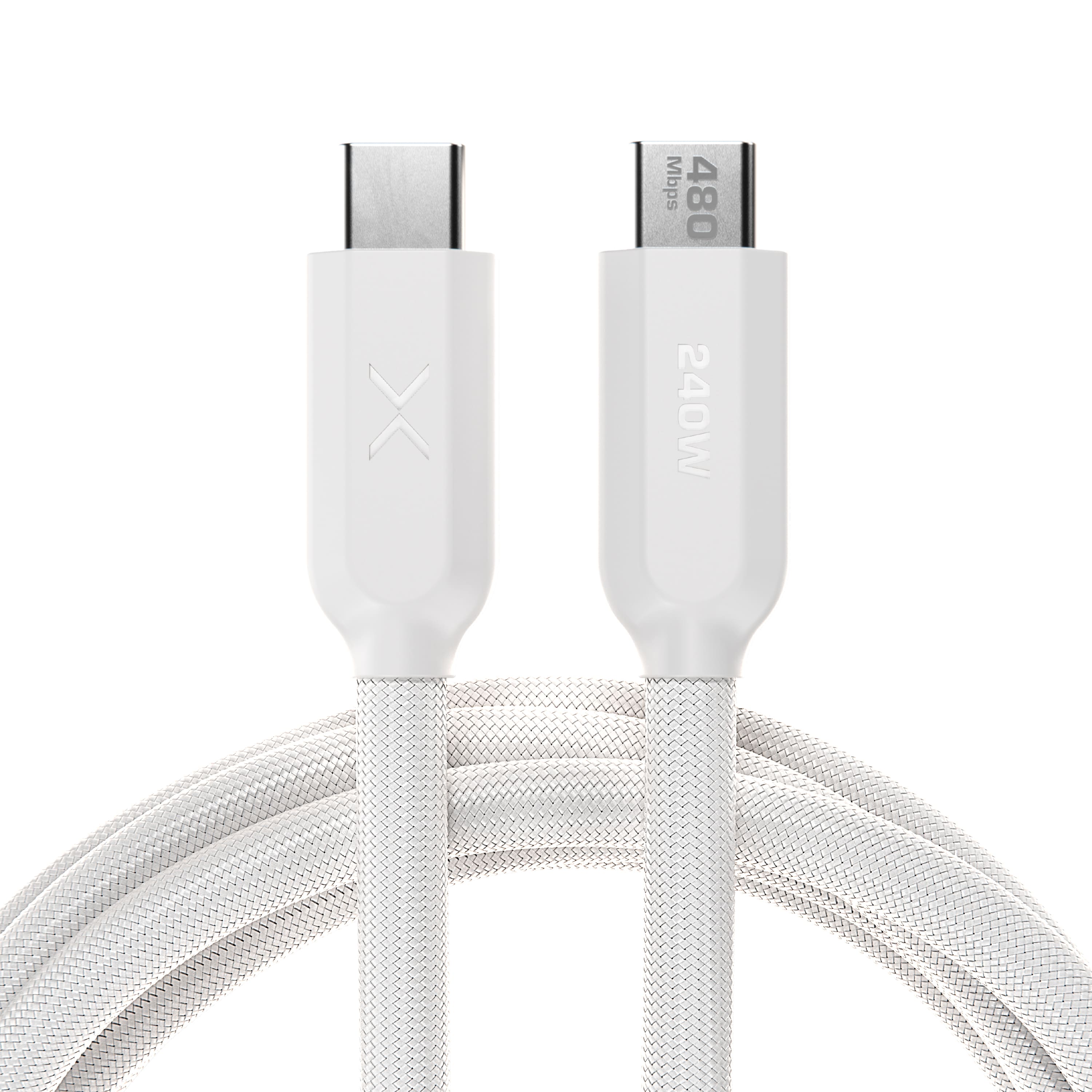 NOCO - XGrid XC3: 240W USB-C to USB-C Cable – 10ft Fast Charging, USB-IF Certified, 480Mbps, UltraFlex Durable Design - White