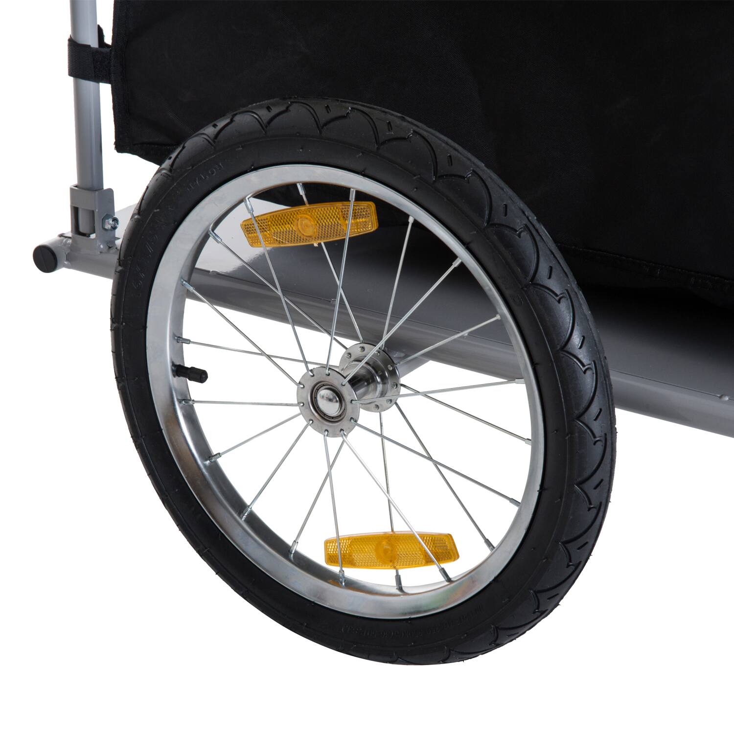 Alt View 8. Aosom - Bicycle Cargo Trailer, Two-Wheel Bike Luggage Wagon Trailer with Removable Cover, Fits 20"-26" Bicycle Wheels - Yellow and Black.