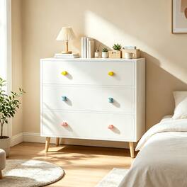 Z-Edge - Kids 3 Drawer Dresser, Baby Nightstand for Bedroom, Storage Cabinet for Toddler Child for Living Room, Toddler Room - White