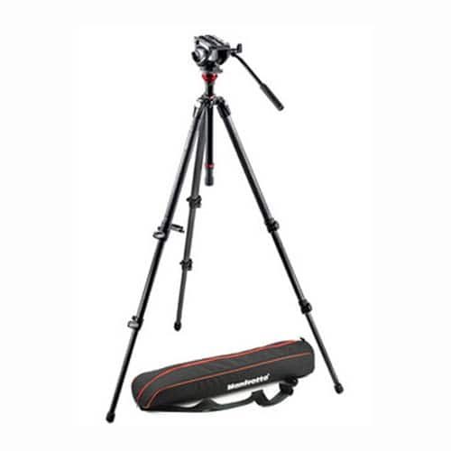 Manfrotto - MVH-500AH Fluid Head with 755CX3 MagFibre Tripod